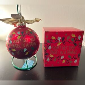 “Don’t Get Your Tinsel in a Tangle” Glass Ornament by Coton Colors